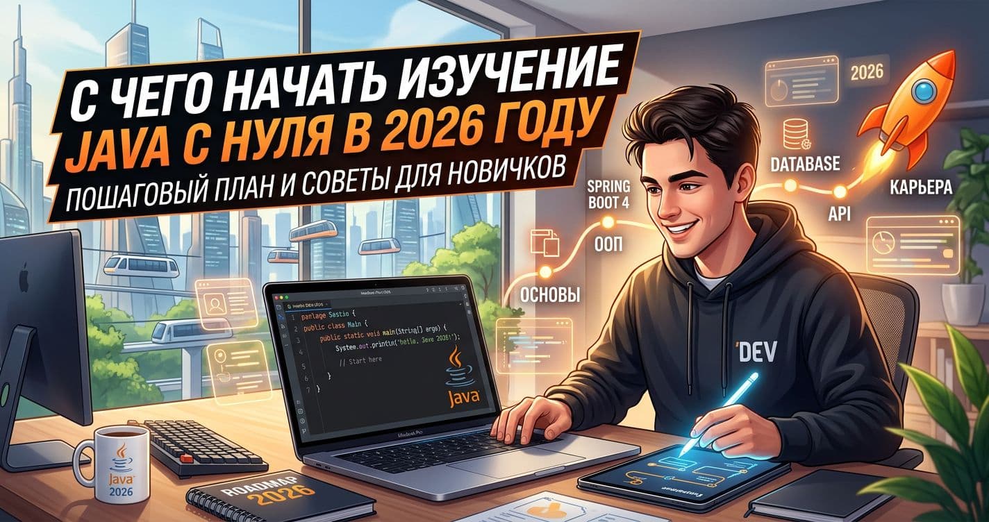 Иллюстрация к полному гайду: с чего начать изучение Java с нуля в 2026 году